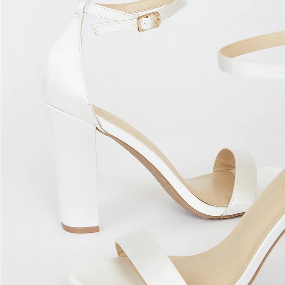 Lulu’s - Taylor Ivory Satin Ankle Strap Heels - Picture 3 of 3